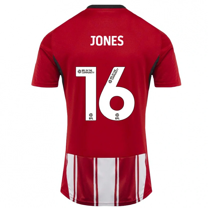 Danxen Dames Patrick Jones #16 Rood Wit Zwart Thuisshirt Thuistenue 2025/26 T-Shirt