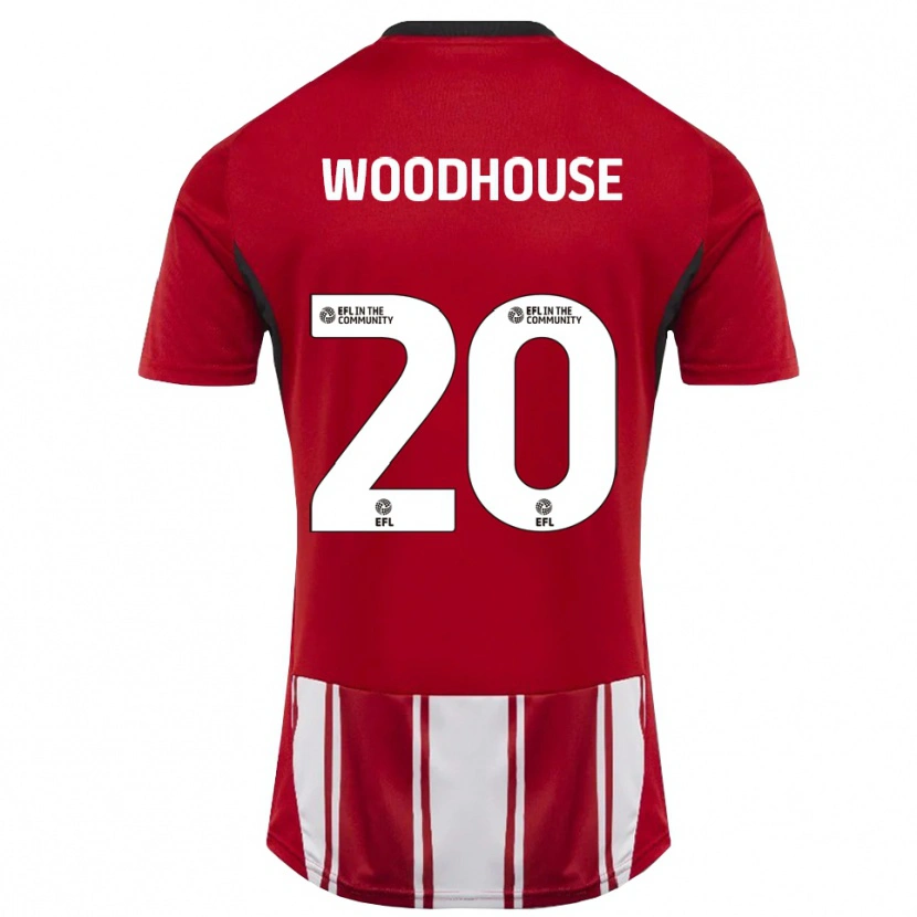 Danxen Dames Luca Woodhouse #20 Rood Wit Zwart Thuisshirt Thuistenue 2025/26 T-Shirt