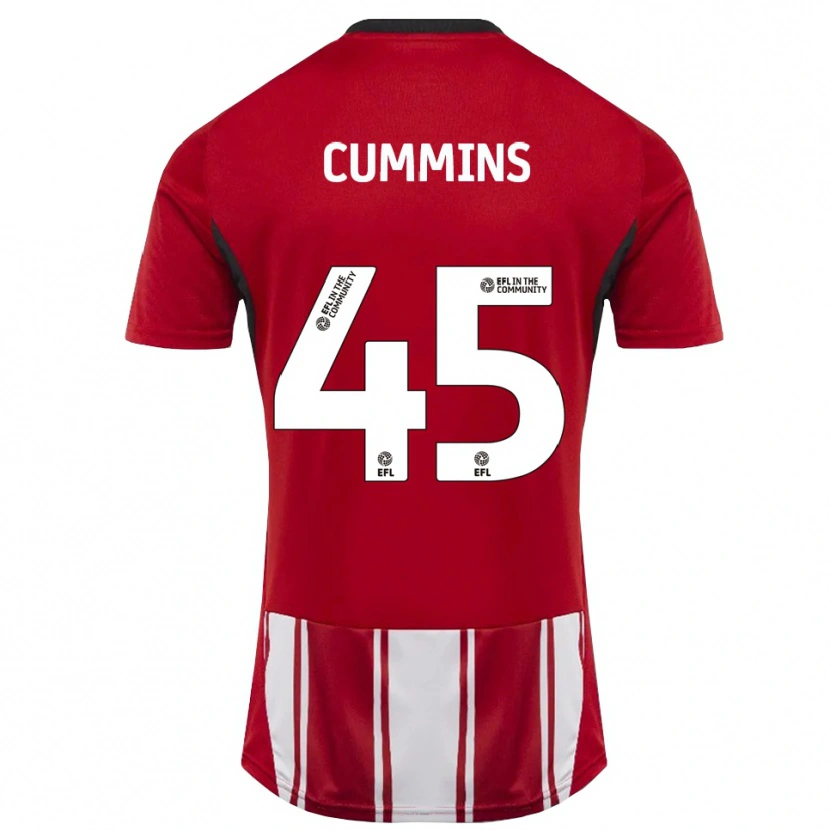 Danxen Dames Charlie Cummins #45 Rood Wit Zwart Thuisshirt Thuistenue 2025/26 T-Shirt