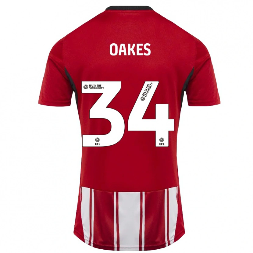 Danxen Dames Liam Oakes #34 Rood Wit Zwart Thuisshirt Thuistenue 2025/26 T-Shirt