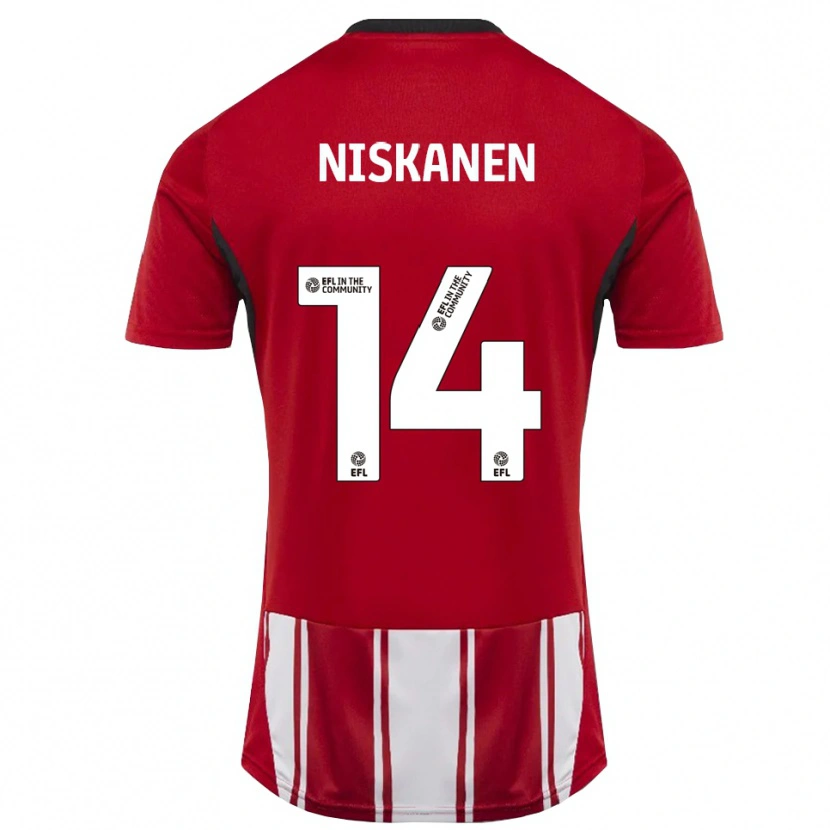 Danxen Dames Ilmari Niskanen #14 Rood Wit Zwart Thuisshirt Thuistenue 2025/26 T-Shirt