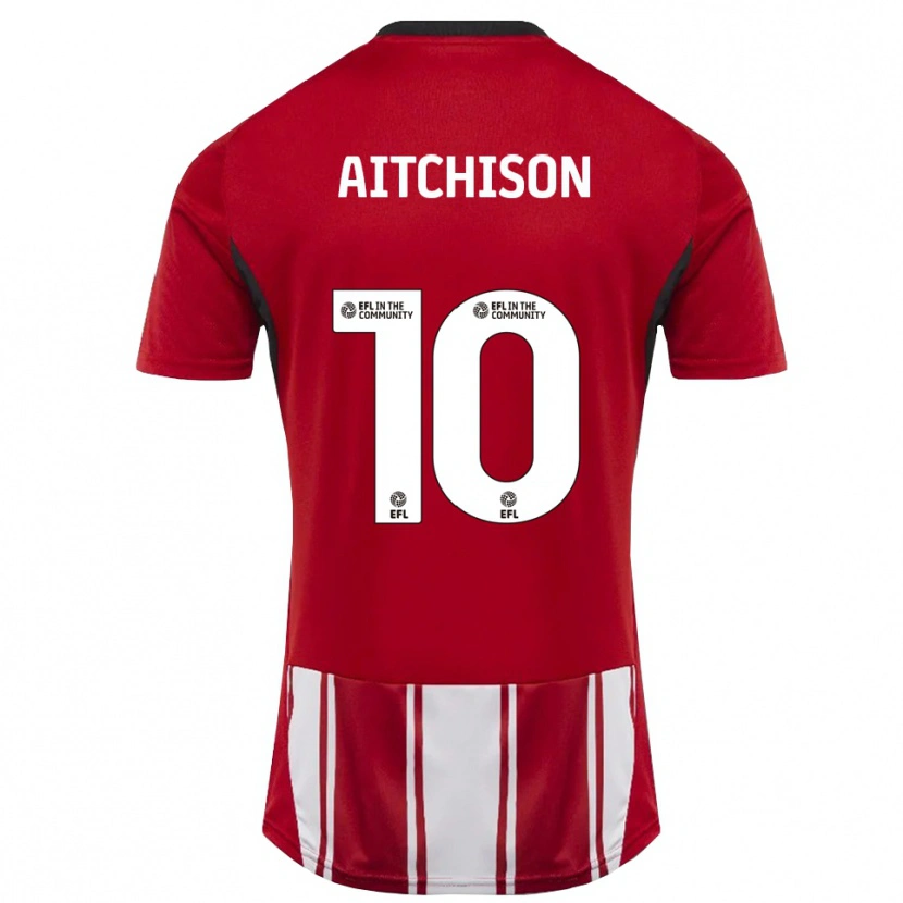 Danxen Dames Jack Aitchison #10 Rood Wit Zwart Thuisshirt Thuistenue 2025/26 T-Shirt