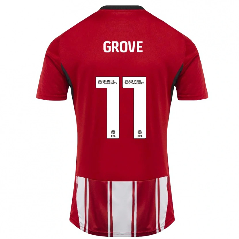 Danxen Dames Jade Grove #11 Rood Wit Zwart Thuisshirt Thuistenue 2025/26 T-Shirt