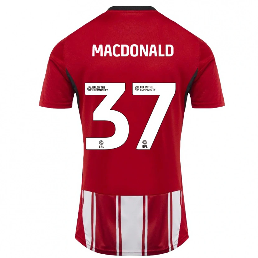 Danxen Dames Shaun Macdonald #37 Rood Wit Zwart Thuisshirt Thuistenue 2025/26 T-Shirt