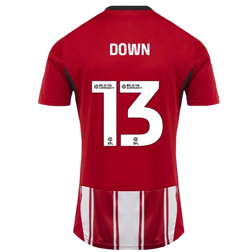 Danxen Dames Sam Down #13 Rood Wit Zwart Thuisshirt Thuistenue 2025/26 T-Shirt