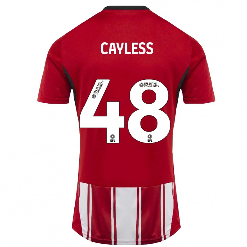 Danxen Dames Louie Cayless #48 Rood Wit Zwart Thuisshirt Thuistenue 2025/26 T-Shirt