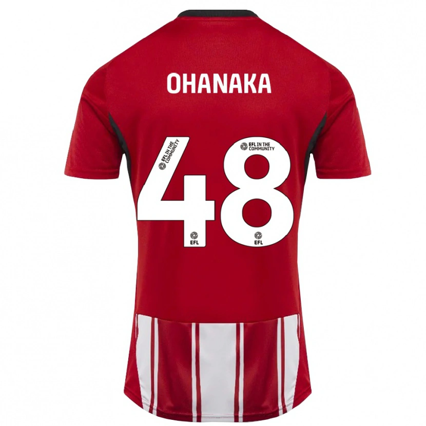 Danxen Dames Santino Ohanaka #48 Rood Wit Zwart Thuisshirt Thuistenue 2025/26 T-Shirt