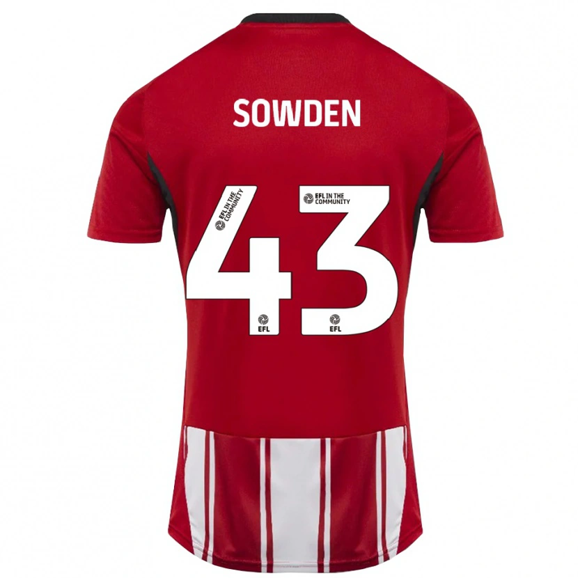 Danxen Dames Andrew Sowden #43 Rood Wit Zwart Thuisshirt Thuistenue 2025/26 T-Shirt