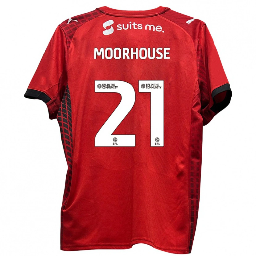 Danxen Dames Jack Moorhouse #21 Rood Zwart Thuisshirt Thuistenue 2025/26 T-Shirt