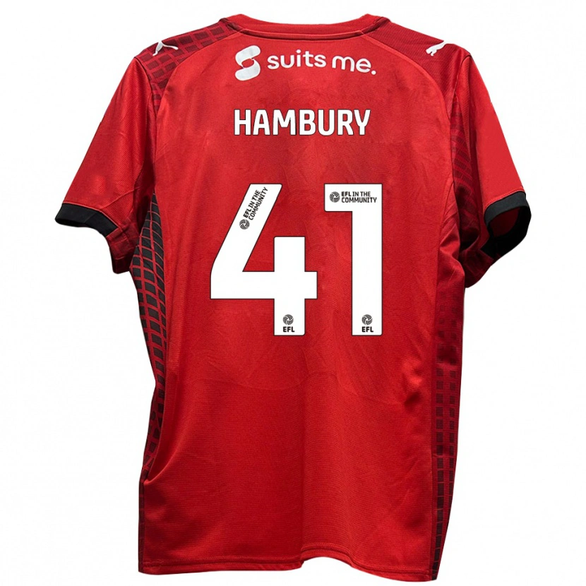 Danxen Dames Zack Hambury #41 Rood Zwart Thuisshirt Thuistenue 2025/26 T-Shirt