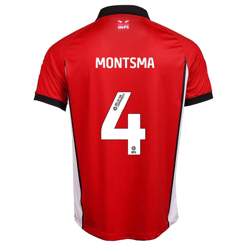 Danxen Dames Lewis Montsma #4 Rood Wit Thuisshirt Thuistenue 2025/26 T-Shirt