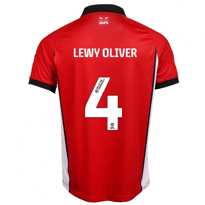 Danxen Dames Lewy Oliver #4 Rood Wit Thuisshirt Thuistenue 2025/26 T-Shirt