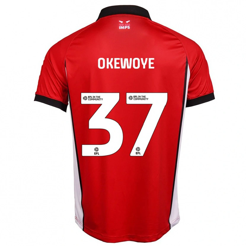 Danxen Dames Gbolahan Okewoye #37 Rood Wit Thuisshirt Thuistenue 2025/26 T-Shirt