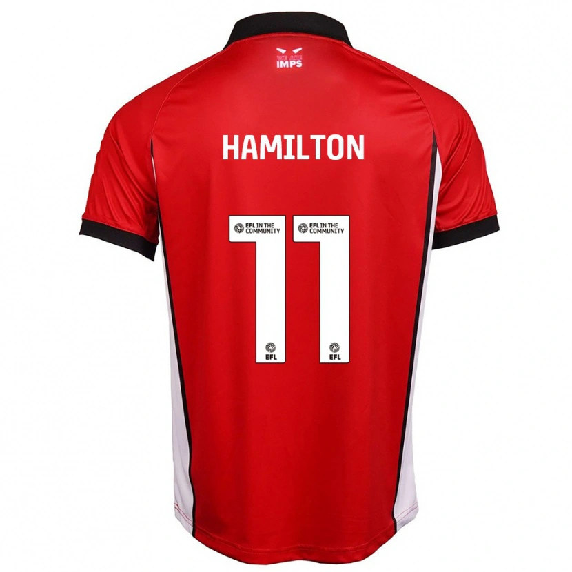 Danxen Dames Ethan Hamilton #11 Rood Wit Thuisshirt Thuistenue 2025/26 T-Shirt