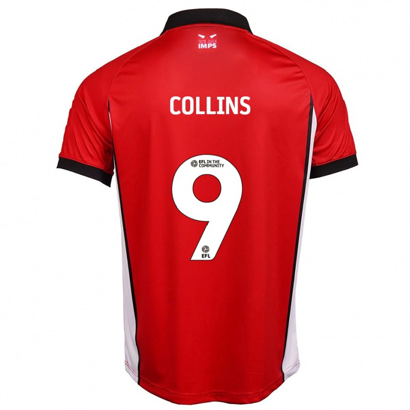 Danxen Dames James Collins #9 Rood Wit Thuisshirt Thuistenue 2025/26 T-Shirt