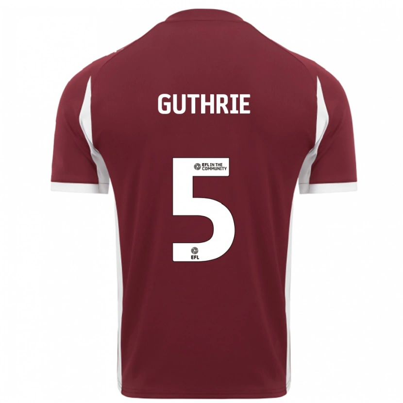 Danxen Dames Jon Guthrie #5 Bordeauxrood Wit Thuisshirt Thuistenue 2025/26 T-Shirt