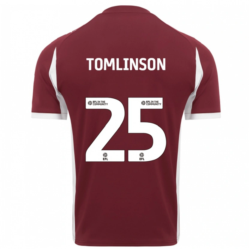 Danxen Dames Josh Tomlinson #25 Bordeauxrood Wit Thuisshirt Thuistenue 2025/26 T-Shirt