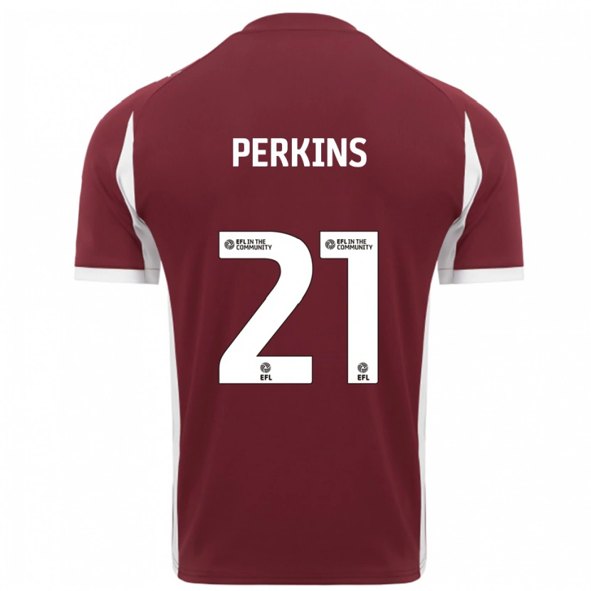 Danxen Dames Jack Perkins #21 Bordeauxrood Wit Thuisshirt Thuistenue 2025/26 T-Shirt