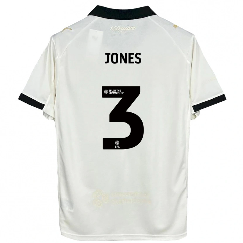 Danxen Dames Dan Jones #3 Gebroken Wit Zwart Thuisshirt Thuistenue 2025/26 T-Shirt