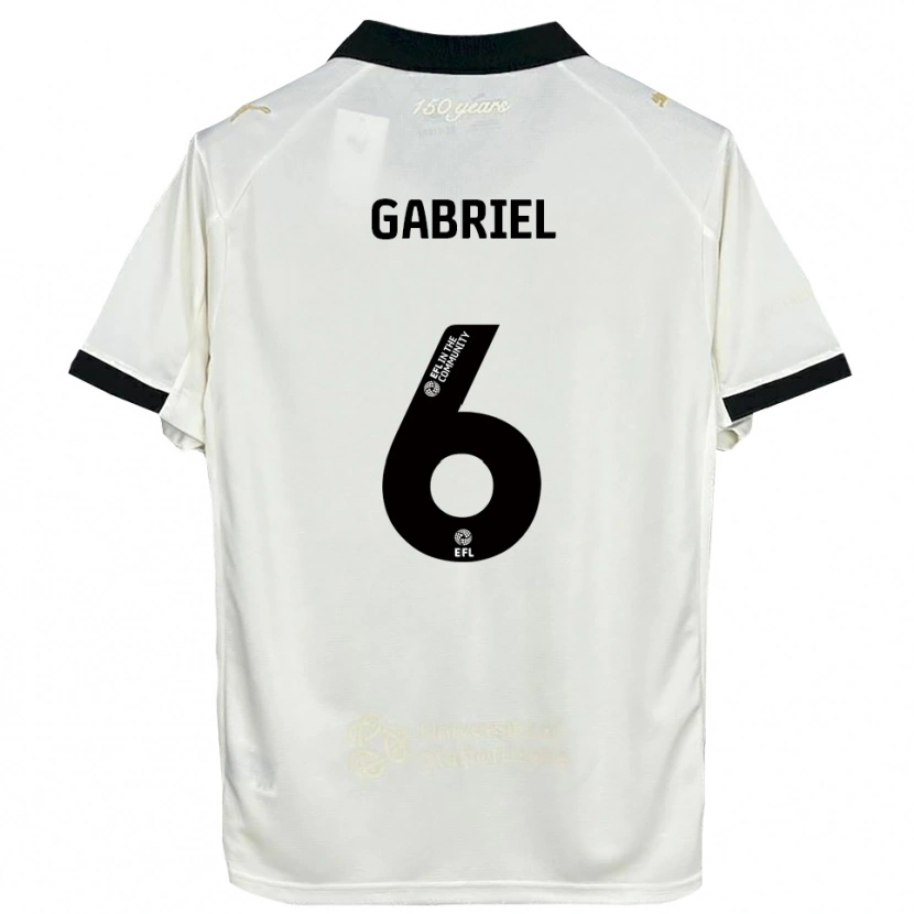 Danxen Dames Jordan Gabriel #6 Gebroken Wit Zwart Thuisshirt Thuistenue 2025/26 T-Shirt