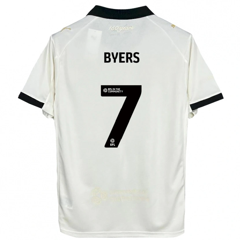 Danxen Dames George Byers #7 Gebroken Wit Zwart Thuisshirt Thuistenue 2025/26 T-Shirt