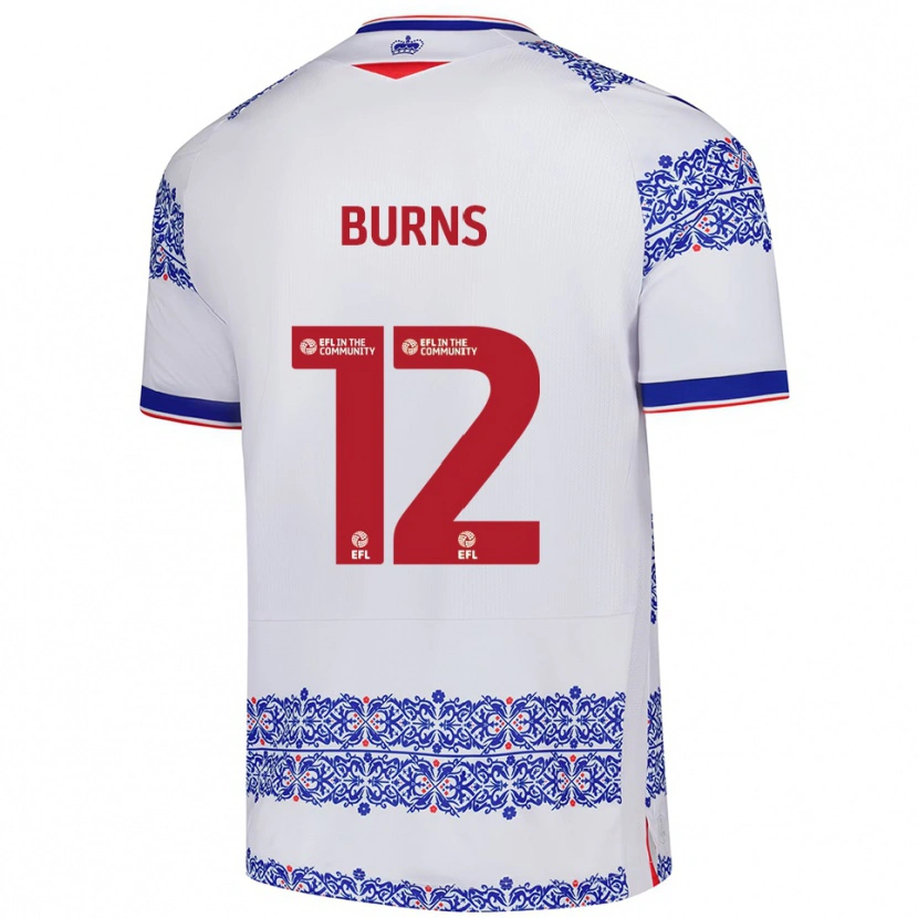 Danxen Dames Finley Burns #12 Wit Blauw Thuisshirt Thuistenue 2025/26 T-Shirt