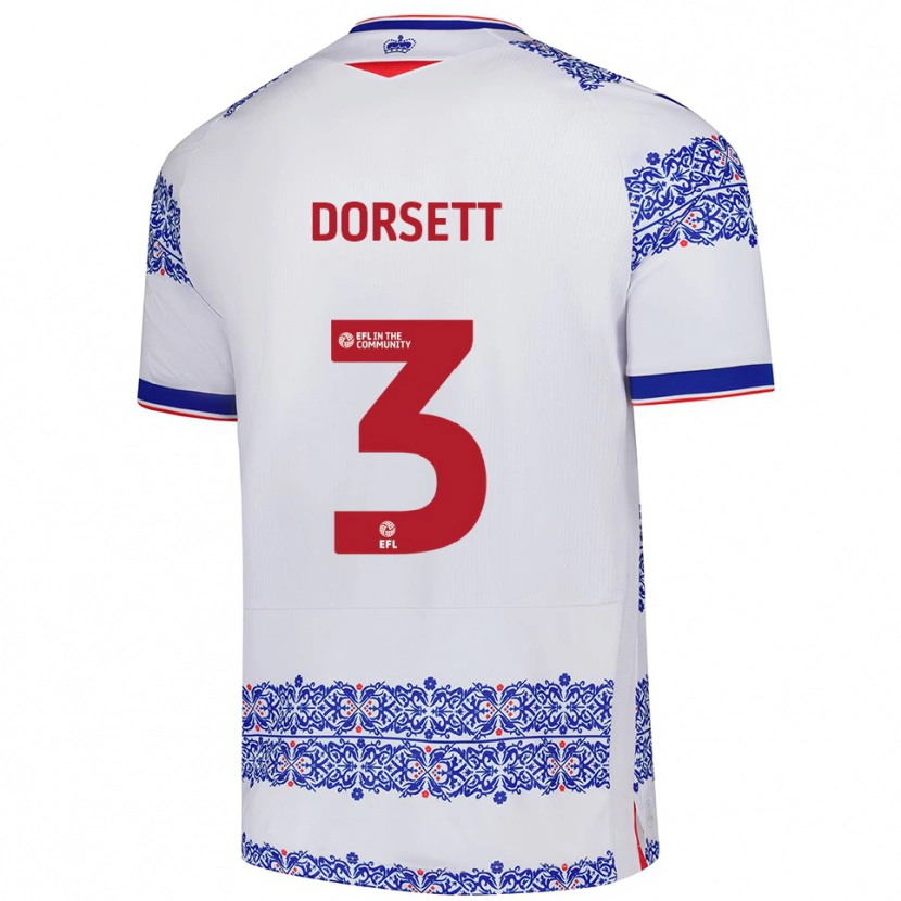 Danxen Dames Jeriel Dorsett #3 Wit Blauw Thuisshirt Thuistenue 2025/26 T-Shirt