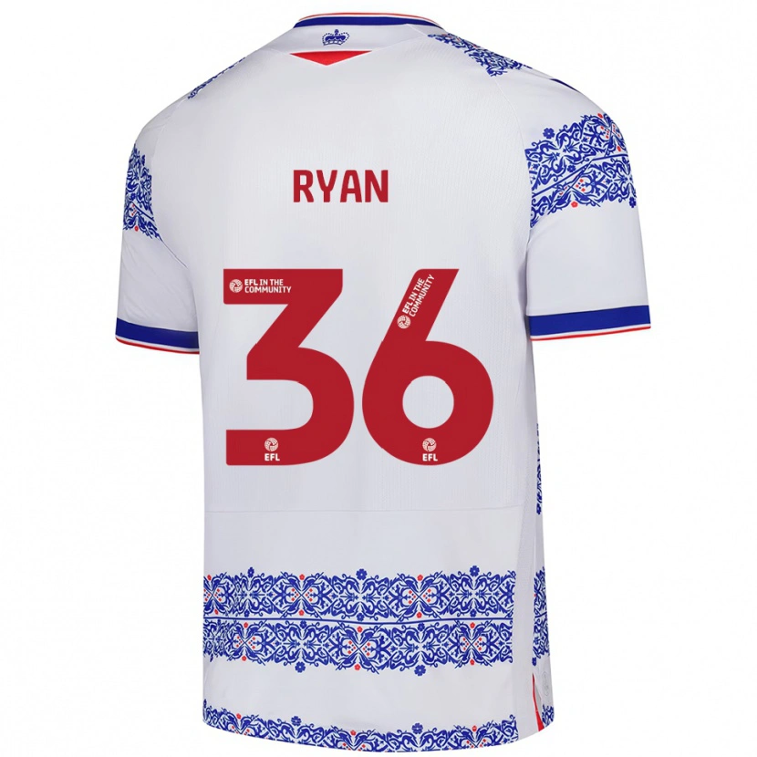 Danxen Dames John Ryan #36 Wit Blauw Thuisshirt Thuistenue 2025/26 T-Shirt