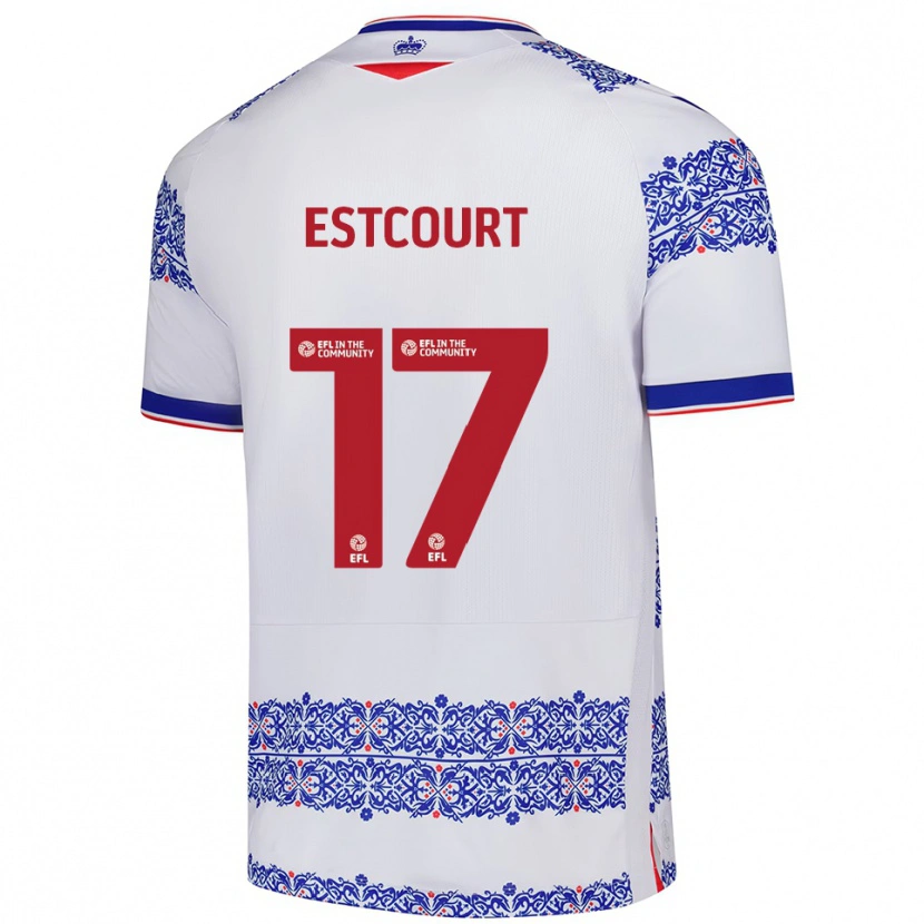 Danxen Dames Charlie Estcourt #17 Wit Blauw Thuisshirt Thuistenue 2025/26 T-Shirt