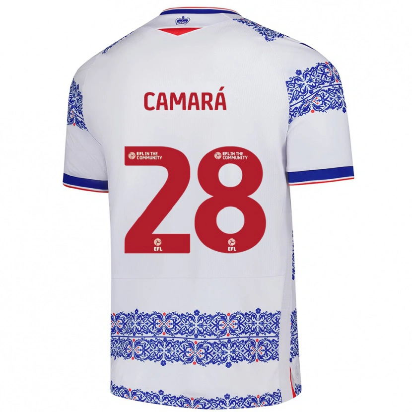 Danxen Dames Mamadi Camará #28 Wit Blauw Thuisshirt Thuistenue 2025/26 T-Shirt