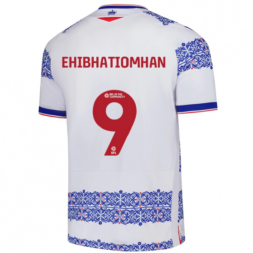 Danxen Dames Kelvin Ehibhatiomhan #9 Wit Blauw Thuisshirt Thuistenue 2025/26 T-Shirt