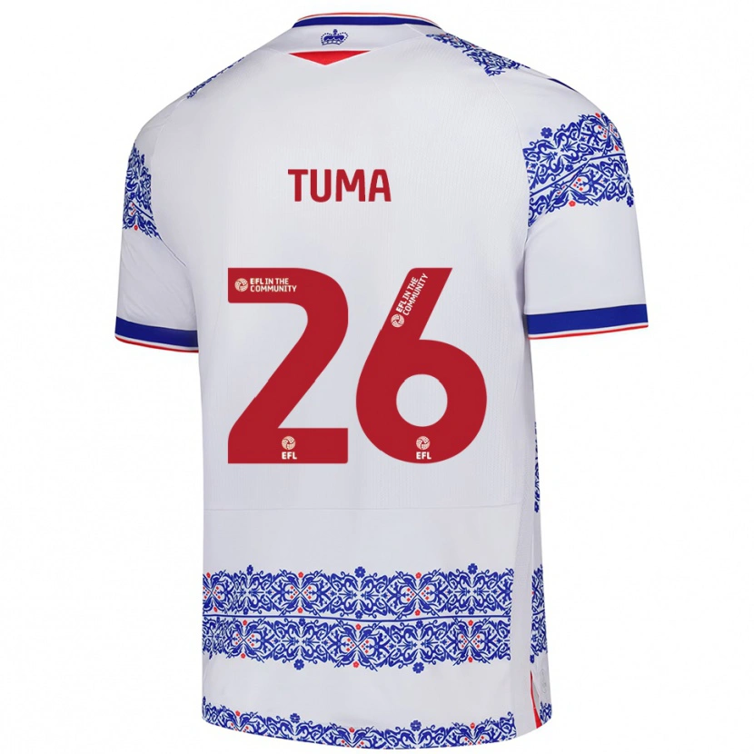 Danxen Dames Basil Tuma #26 Wit Blauw Thuisshirt Thuistenue 2025/26 T-Shirt