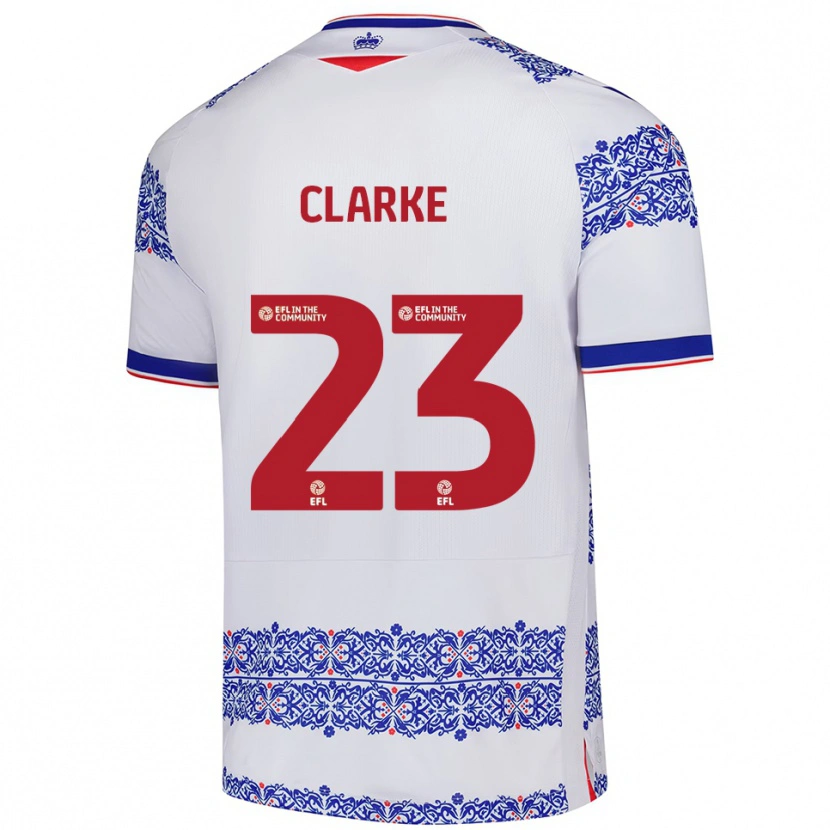 Danxen Dames John Clarke #23 Wit Blauw Thuisshirt Thuistenue 2025/26 T-Shirt