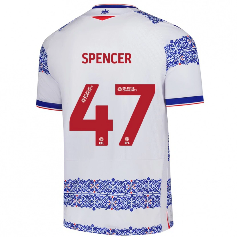 Danxen Dames Shay Spencer #47 Wit Blauw Thuisshirt Thuistenue 2025/26 T-Shirt