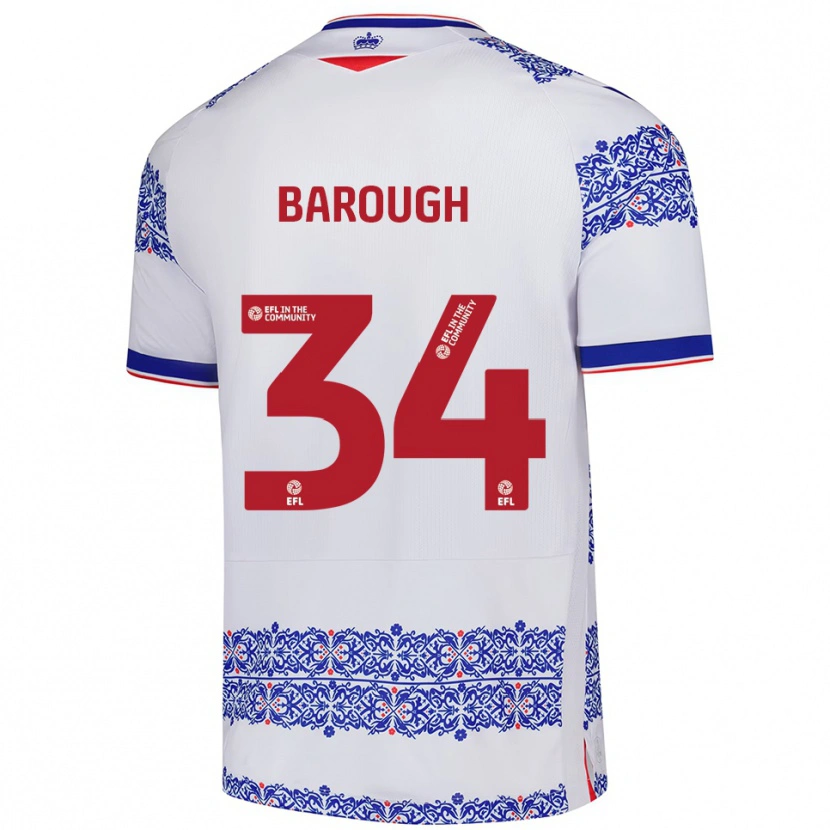 Danxen Dames Joe Barough #34 Wit Blauw Thuisshirt Thuistenue 2025/26 T-Shirt