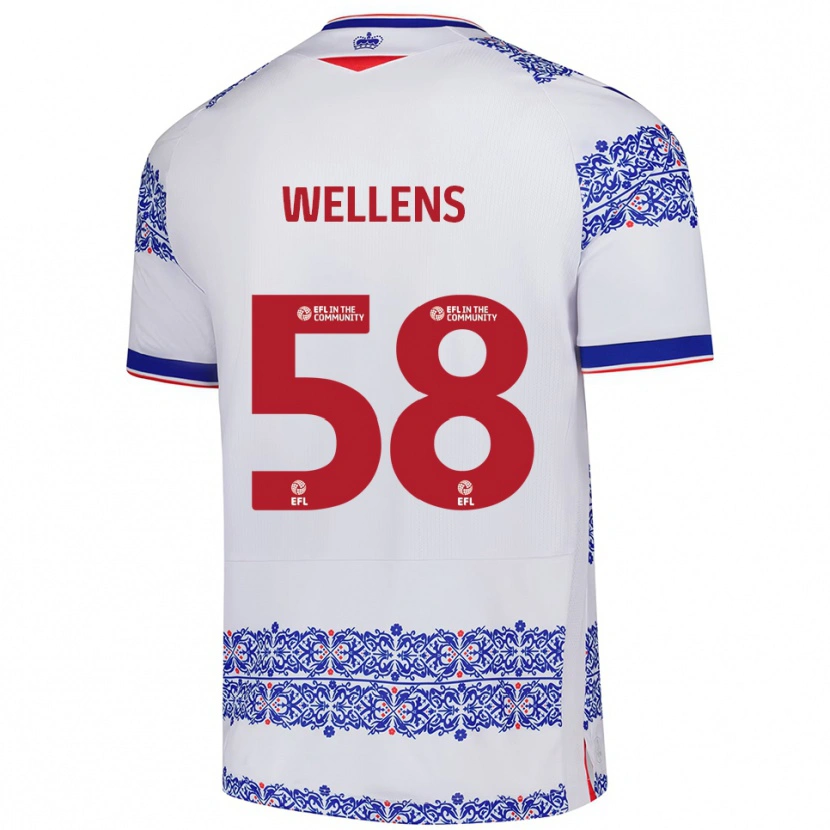 Danxen Dames Charlie Wellens #58 Wit Blauw Thuisshirt Thuistenue 2025/26 T-Shirt