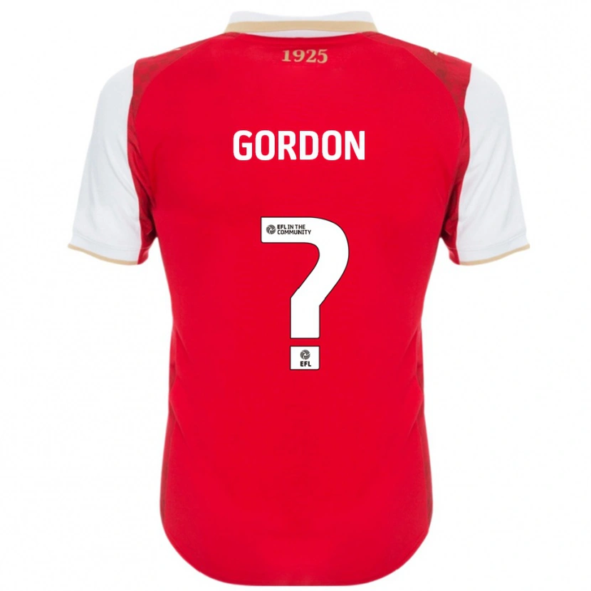 Danxen Dames Owain Gordon #0 Rood Wit Thuisshirt Thuistenue 2025/26 T-Shirt