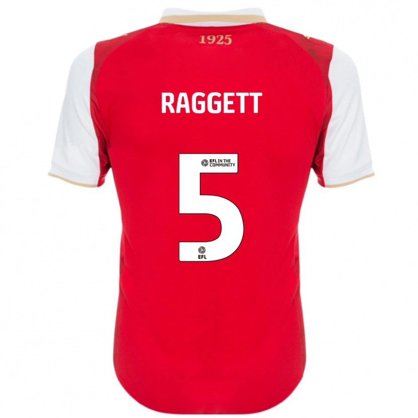 Danxen Dames Sean Raggett #5 Rood Wit Thuisshirt Thuistenue 2025/26 T-Shirt