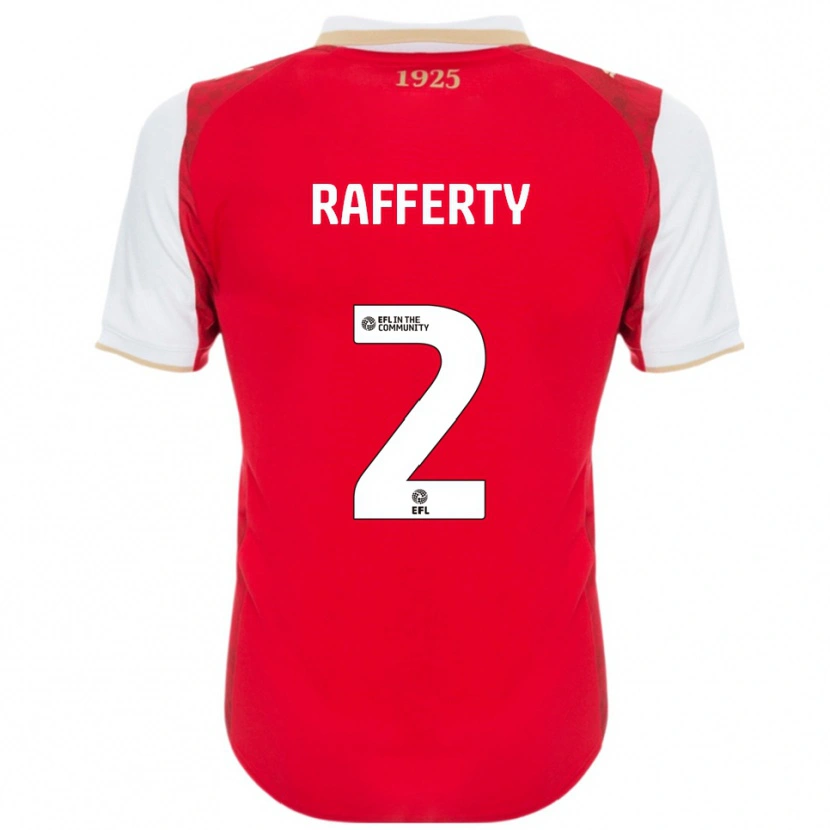 Danxen Dames Joe Rafferty #2 Rood Wit Thuisshirt Thuistenue 2025/26 T-Shirt