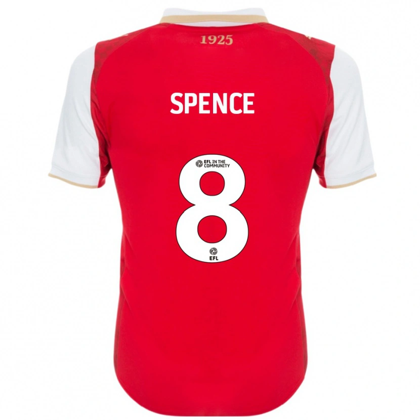 Danxen Dames Kian Spence #8 Rood Wit Thuisshirt Thuistenue 2025/26 T-Shirt