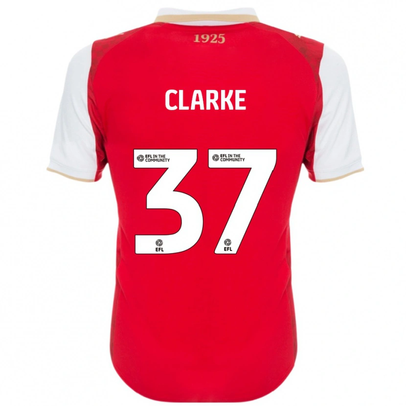Danxen Dames James Clarke #37 Rood Wit Thuisshirt Thuistenue 2025/26 T-Shirt