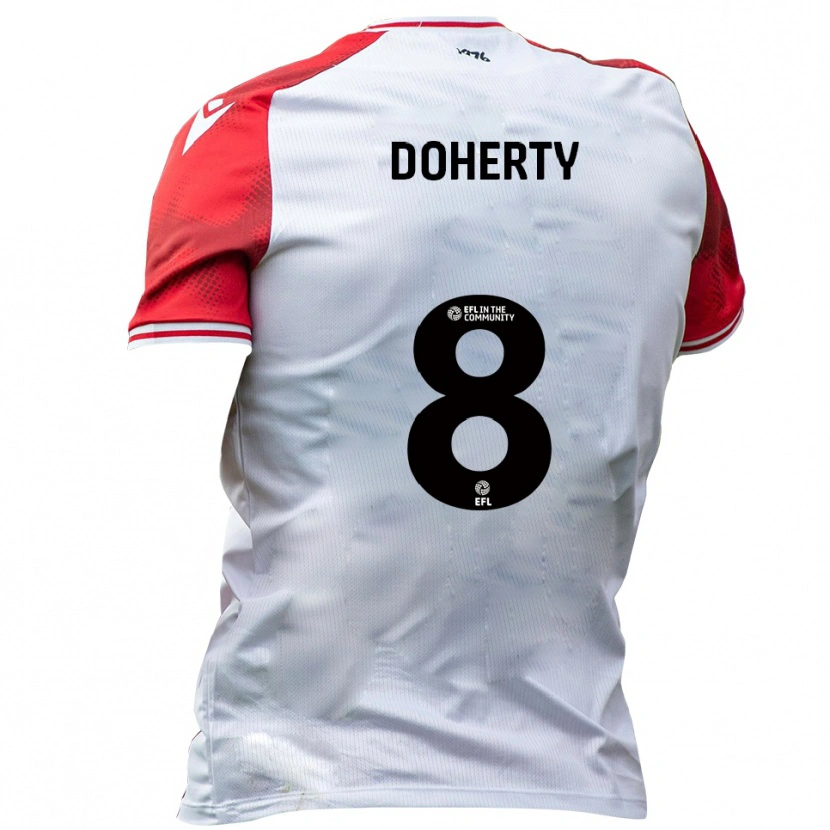 Danxen Dames Ryan Doherty #8 Wit Rood Thuisshirt Thuistenue 2025/26 T-Shirt