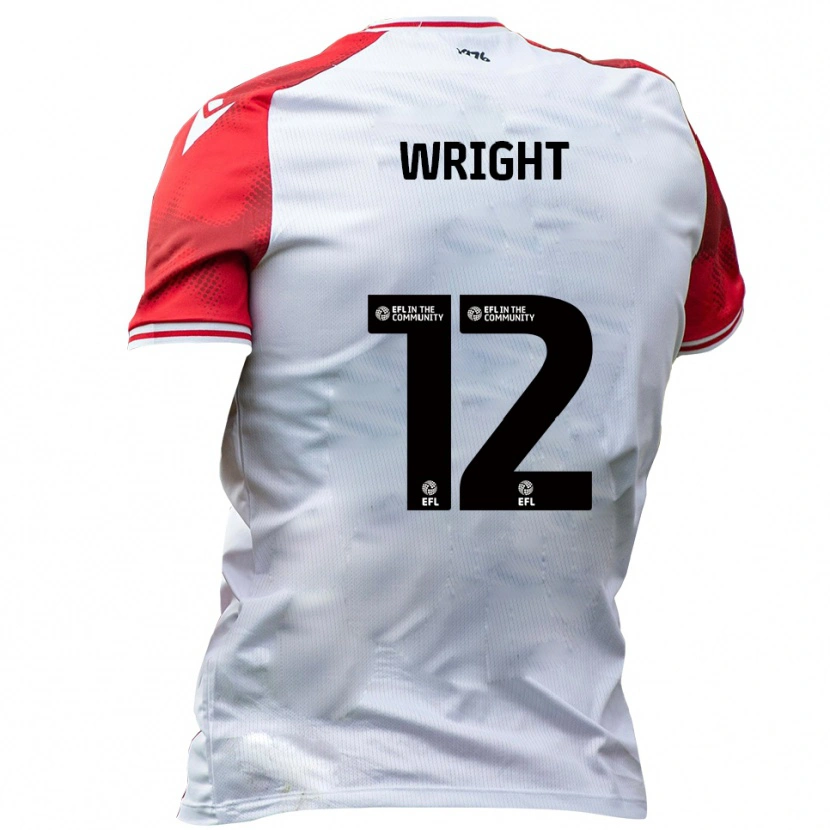 Danxen Dames Eddie Wright #12 Wit Rood Thuisshirt Thuistenue 2025/26 T-Shirt