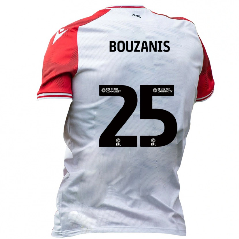 Danxen Dames Dean Bouzanis #25 Wit Rood Thuisshirt Thuistenue 2025/26 T-Shirt