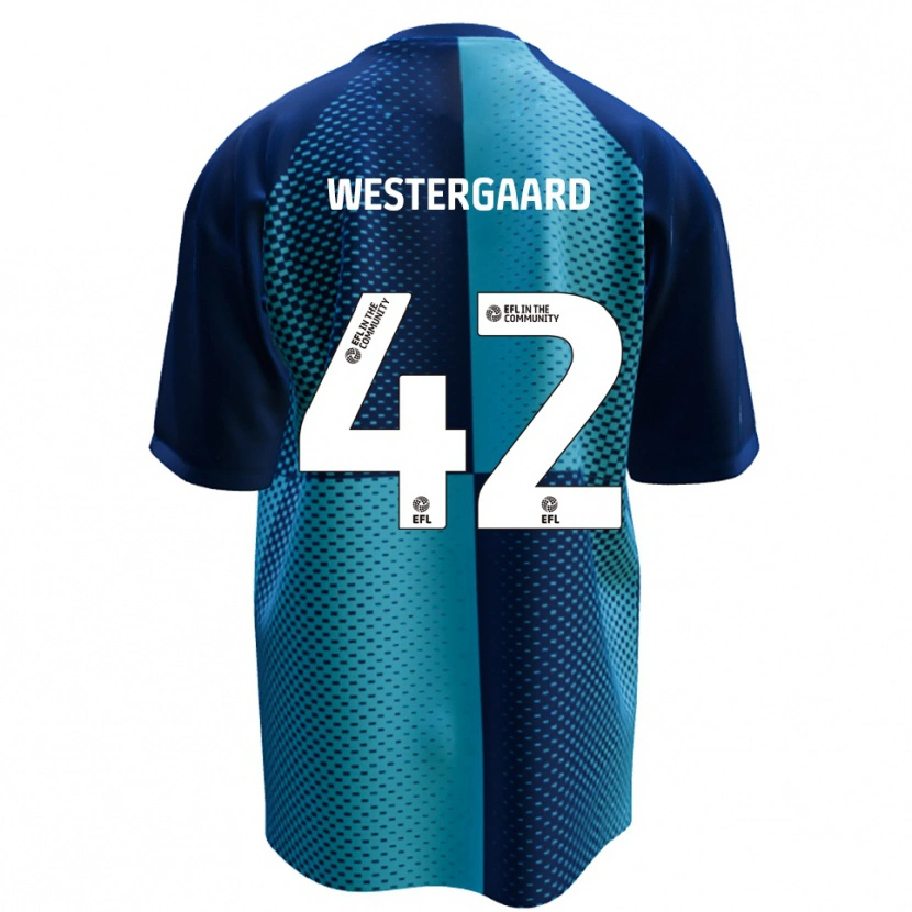 Danxen Dames Magnus Westergaard #42 Blauw Hemelsblauw Thuisshirt Thuistenue 2025/26 T-Shirt