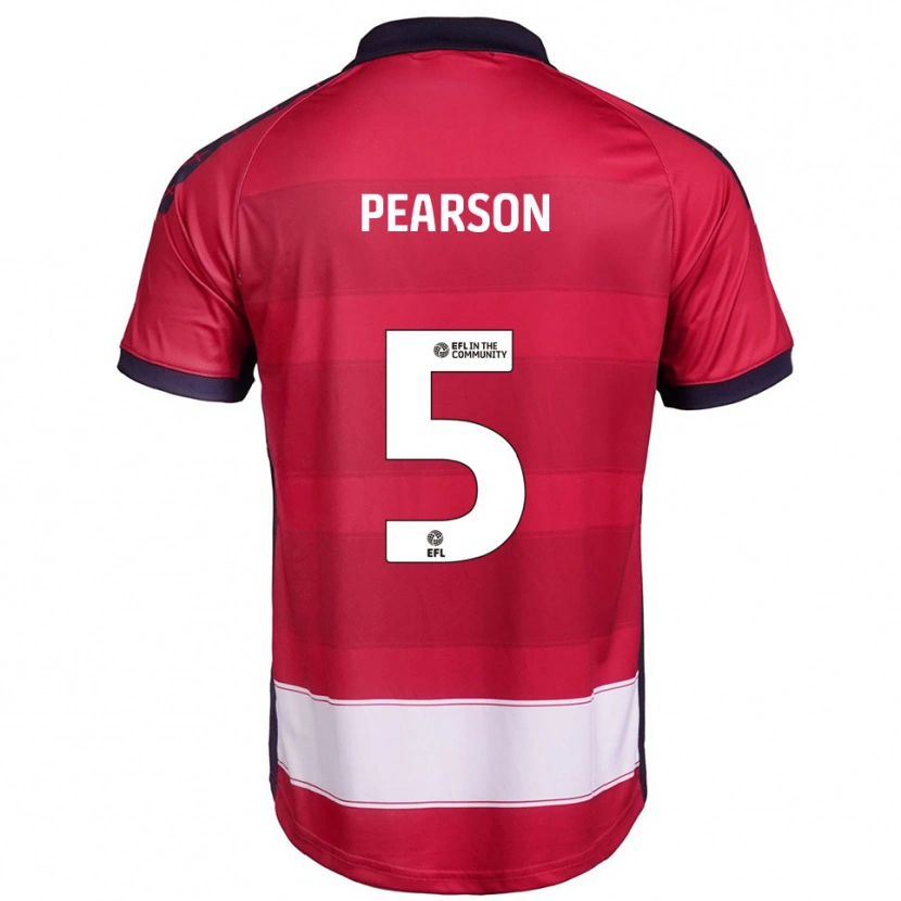 Danxen Dames Matty Pearson #5 Rood Wit Thuisshirt Thuistenue 2025/26 T-Shirt