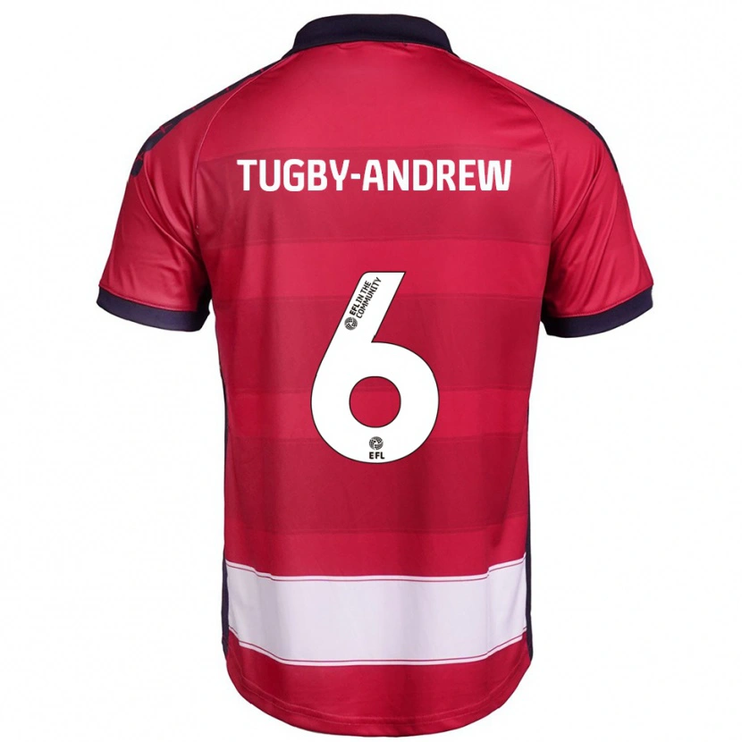 Danxen Dames Jessica Tugby-Andrew #6 Rood Wit Thuisshirt Thuistenue 2025/26 T-Shirt