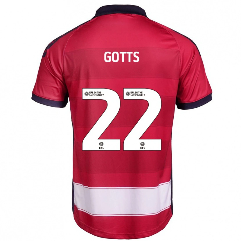 Danxen Dames Robbie Gotts #22 Rood Wit Thuisshirt Thuistenue 2025/26 T-Shirt