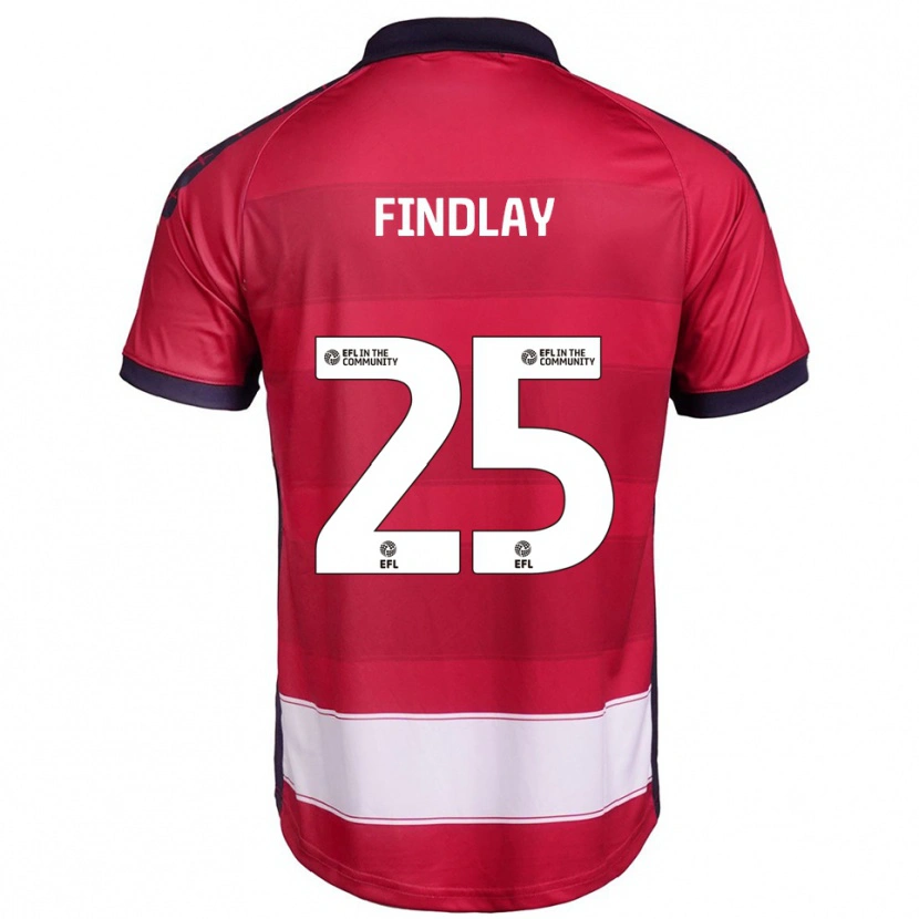 Danxen Dames Holly Findlay #25 Rood Wit Thuisshirt Thuistenue 2025/26 T-Shirt