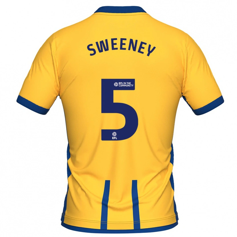 Danxen Dames Ryan Sweeney #5 Geel Blauw Thuisshirt Thuistenue 2025/26 T-Shirt